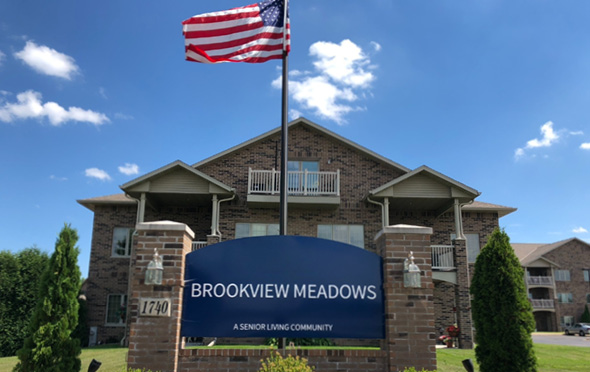 Exterior shot of the Brookview Meadows building in Green Bay, Wisconsin.