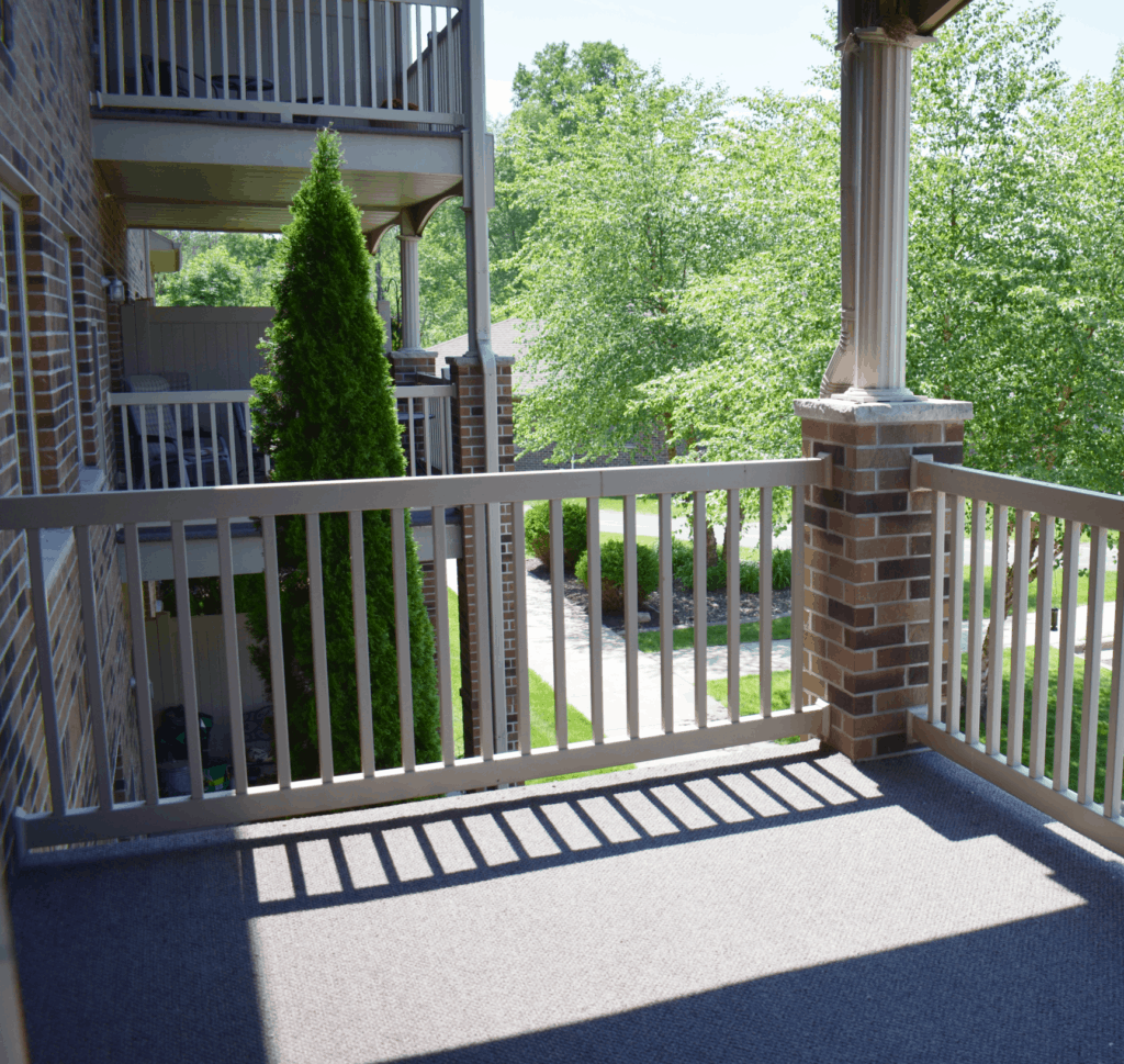 Patio in a senior apartment at a senior living community in Green Bay, Wisconsin.