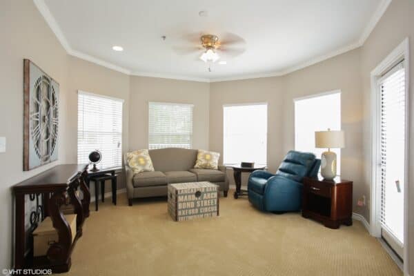 Model independent living apartment at a senior living community in Mesquite, Texas.