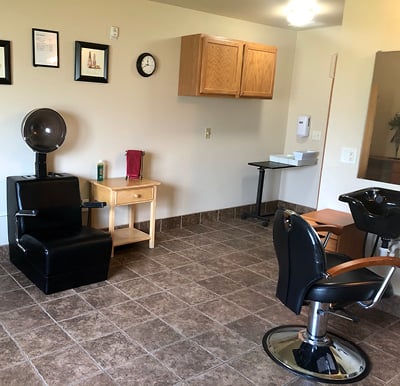 A salon with many stations in Plymouth, Wisconsin.