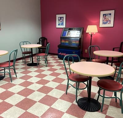 Ice cream parlor with a jukebox in Humble, Texas.