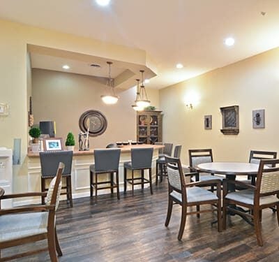 A coffee shop and bar in a senior living community in Macedonia, Ohio.