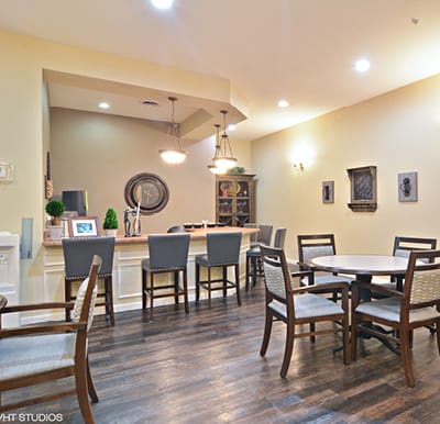 A coffee shop and bar in a senior living community in Macedonia, Ohio.