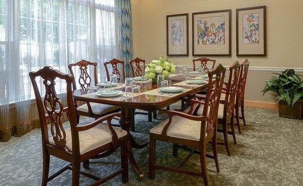 The private dining room at Keystone Woods in Anderson, Indiana