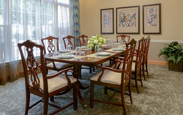 The private dining room at Keystone Woods in Anderson, Indiana.