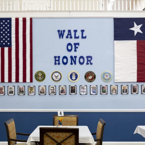 Wall of Honor display at The Waterford on Huebner
