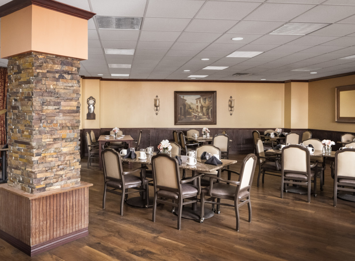 Elegant and spacious dining room at Rosemont in Humble, Texas