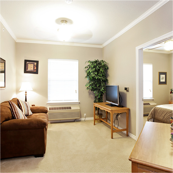 Spacious model apartment with lots of natural light in Richardson, Texas.