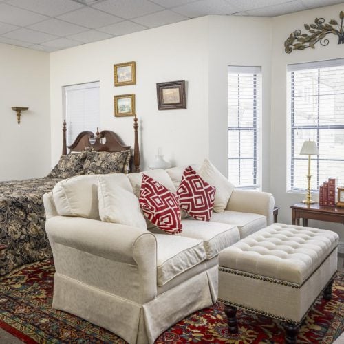 A model apartment with a combined living and sleeping area in Humble, Texas