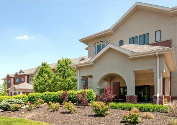 Front entrance of a senior living facility in Cincinnati, Ohio.