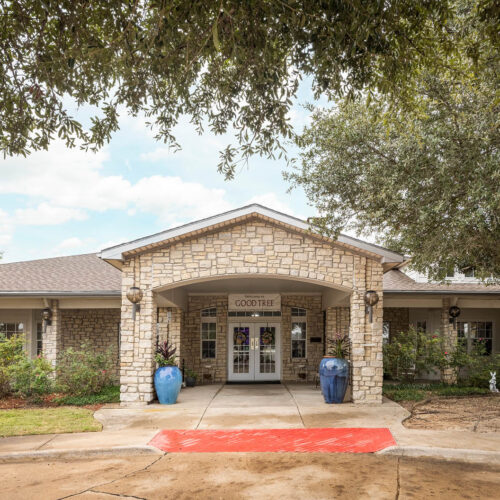 Good Tree - Senior living in Stephenville, Texas. Front entrance of a senior living facility in Stephenville, Texas.