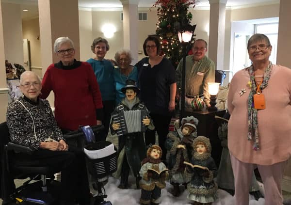 Senior citizens at a holiday event at their senior living community in North Richland Hills, Texas.