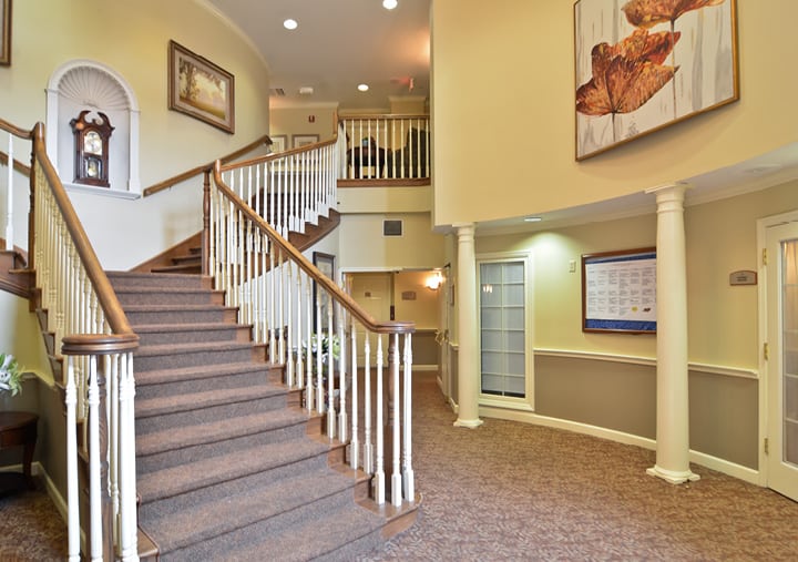 Grand staircase in our formal lobby.