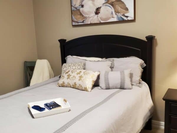 Staged bedroom for senior living facility in Plano, Texas.