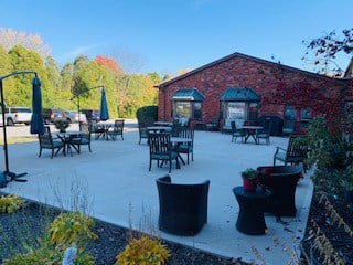 Outside deck at The Harrison, a senior community in Indianapolis, Indiana.