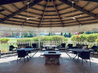 Firepit outside at The Harrison, a senior community in Indianapolis, Indiana.