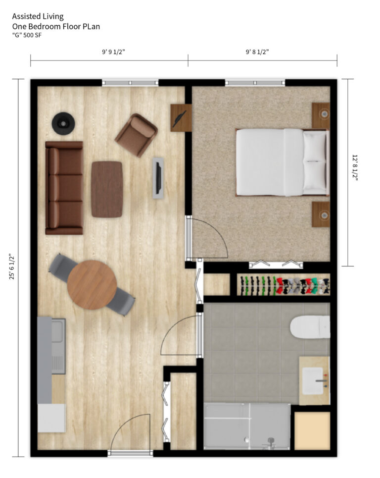 Waterford at Hartford 1 Bed wDims