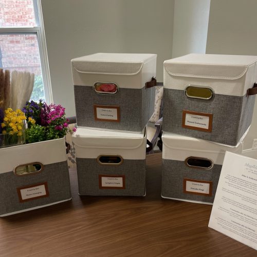 Creativity boxes in a Life Station from Magnolia Trails program