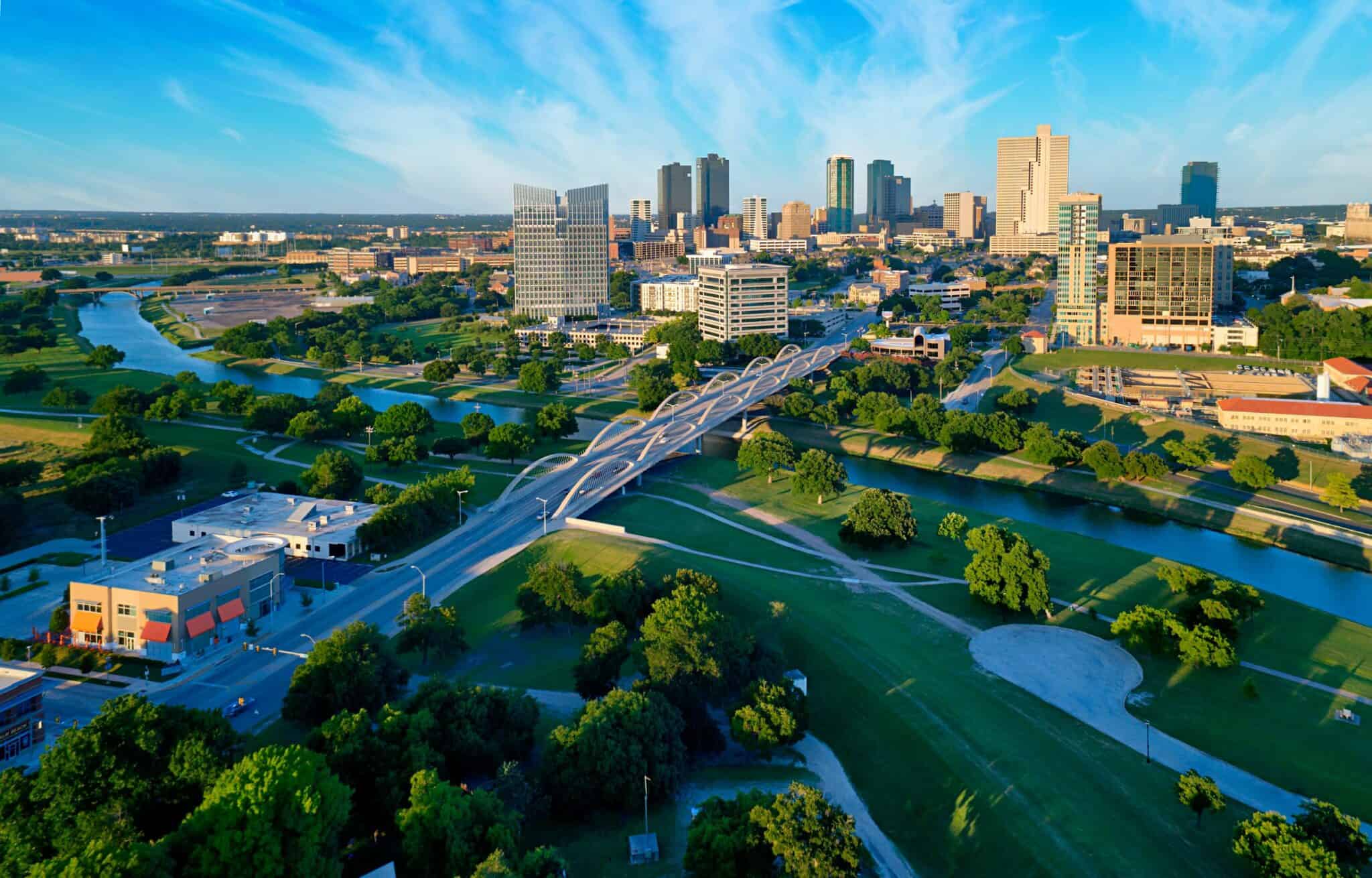 Aerial view of Fort Worth, Texas