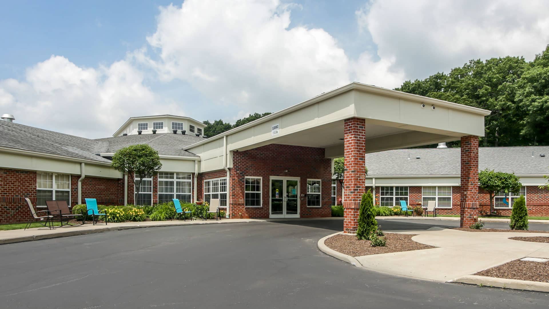 Front entrance of Aspen Grove Assisted Living and Memory Care community