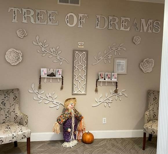 Tree of dreams display at a senior living community in San Antonio, Texas.