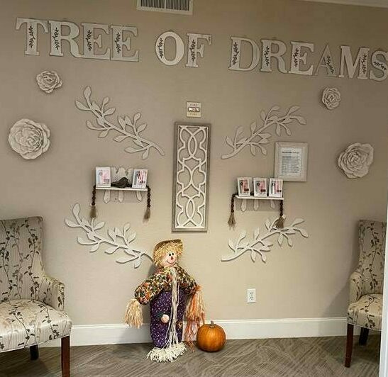 Tree of dreams display at a senior living community in San Antonio, Texas.