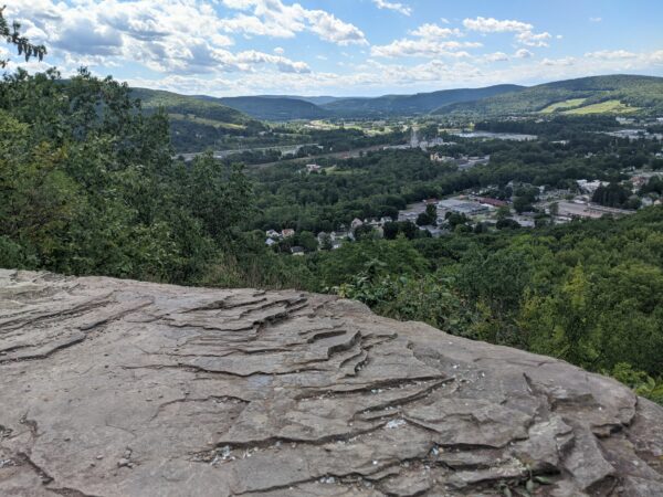 Rock overlook of the city of Oneonta, New York