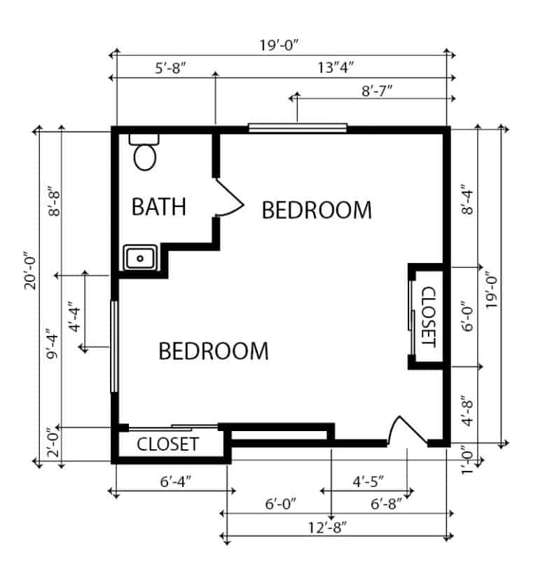 Memory care companion suite apartment floor plan in Jeffersonville, Indiana.