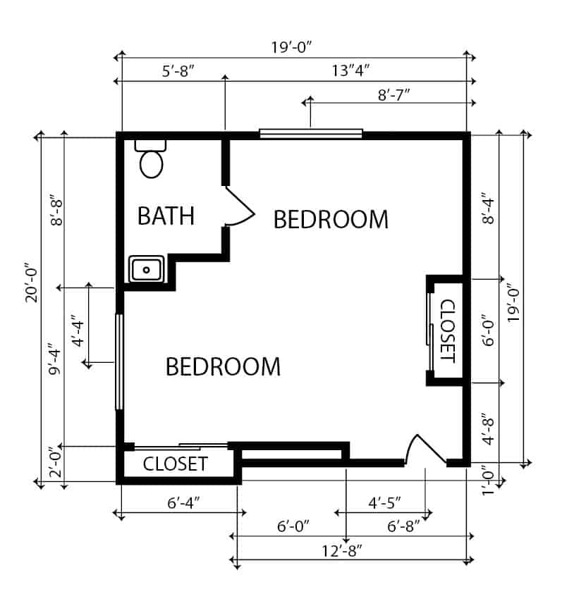 Memory care companion suite apartment floor plan in Jeffersonville, Indiana.