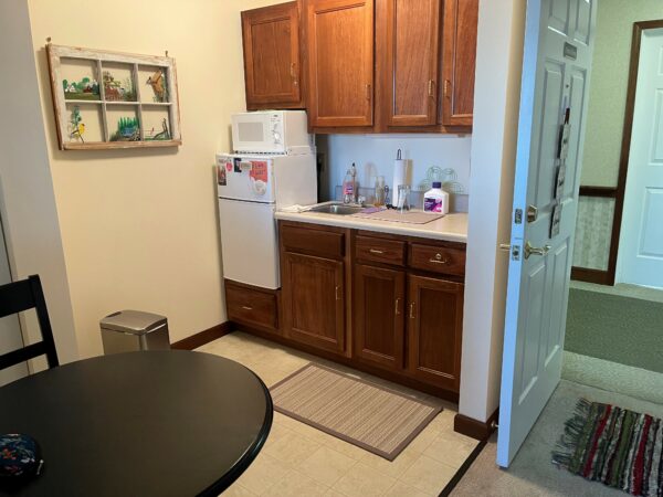 small kitchenette inside a senior apartment