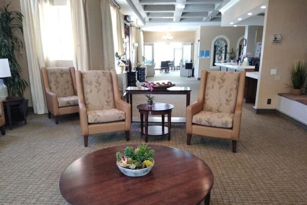 The Villa Santa Barbara lobby has plenty of seating areas and large windows
