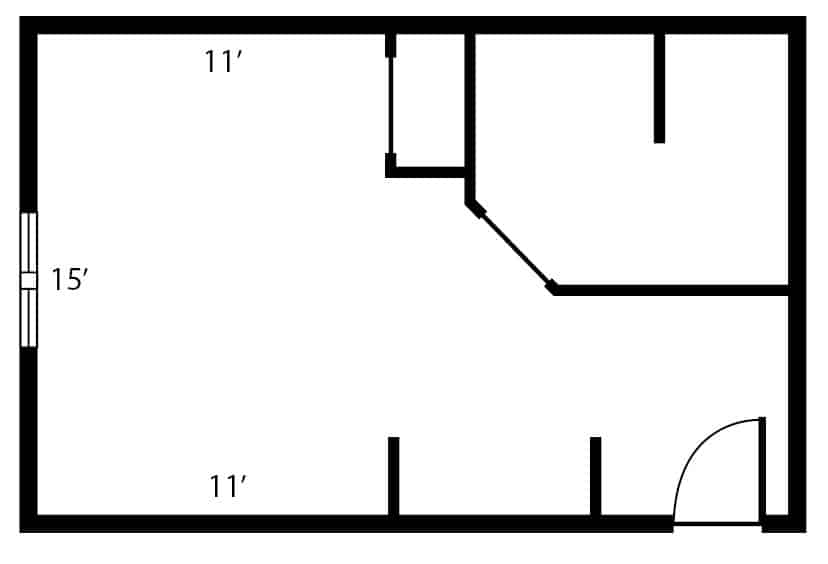 Assisted living studio apartment floor plan in Wisconsin Rapids, Wisconsin.