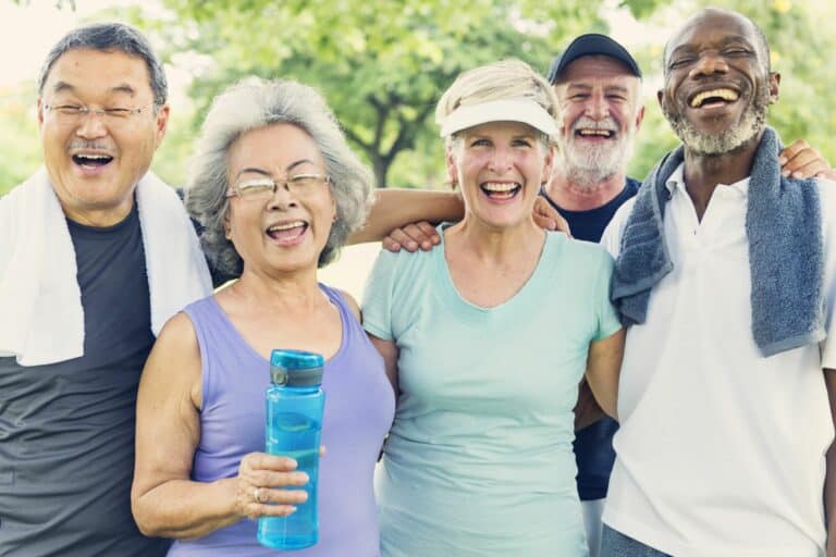 Senior Group of Friends Exercise together