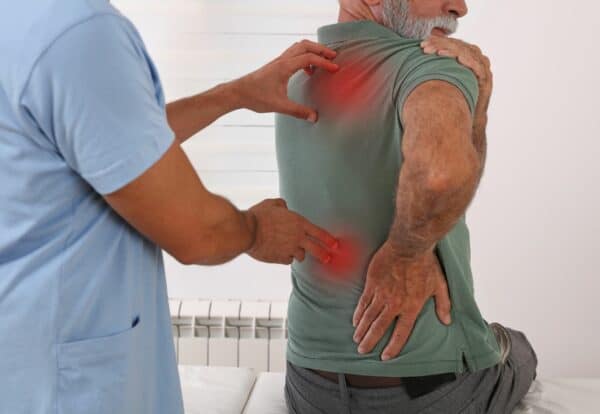Senior man with back pain