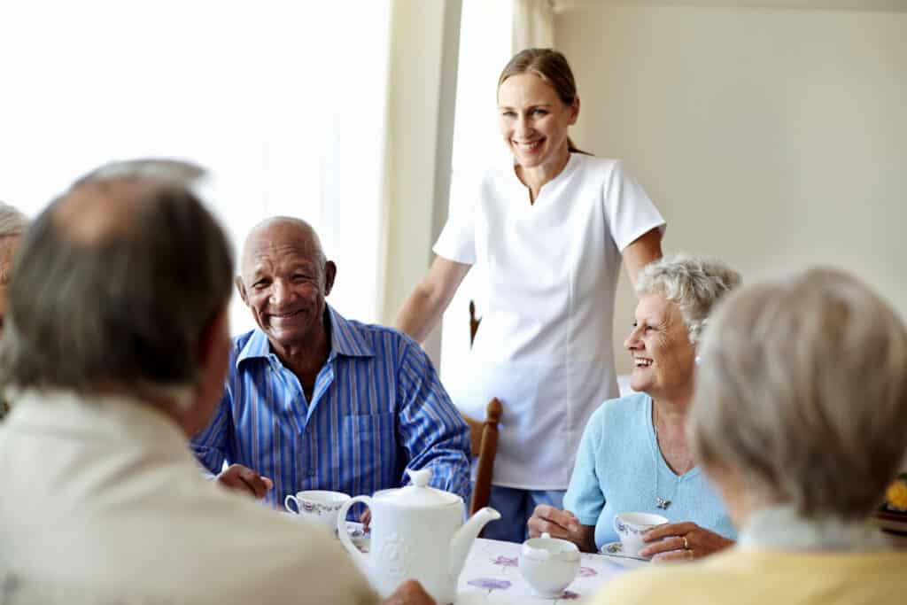 Woman at work with seniors