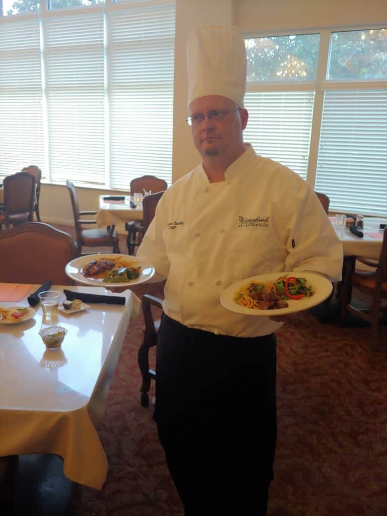 Chef Aaron Brooks at the Waterford at Ironbridge senior living community in Springfield, Missouri.
