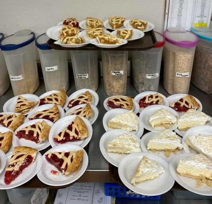 Senior living facility sample of desserts including pies in St. Joseph, Missouri.