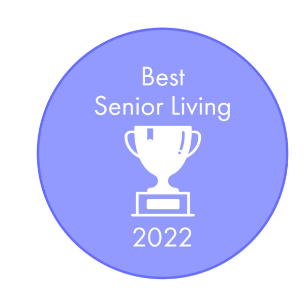 purple badge that reads, "best senior living 2022"