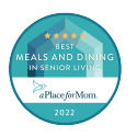 Best Meals and Dining in Senior Living from A Place for Mom 2022 award icon