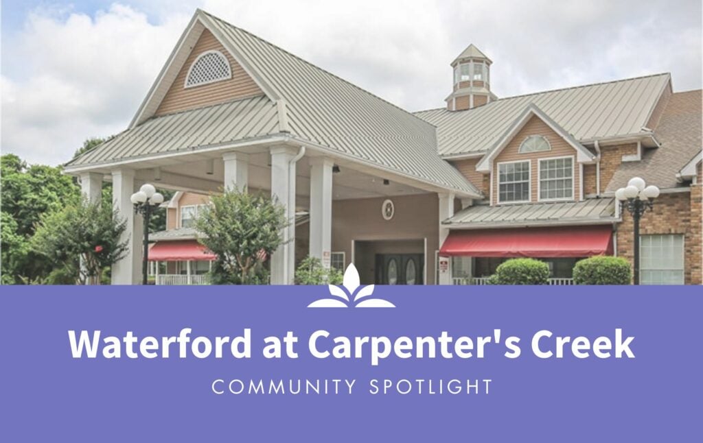 Image that says, "Waterford at Carpenter's Creek Community Spotlight"