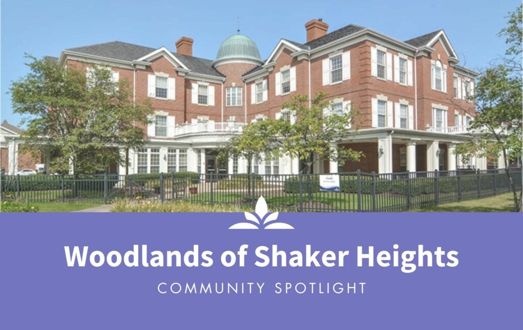 Image that says, "Woodlands of Shaker Heights Community Spotlight"