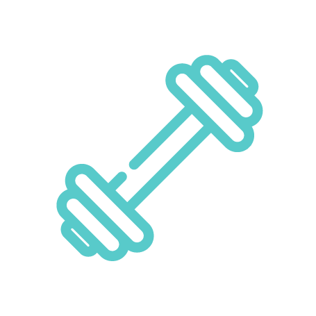 An icon illustrating a barbell.