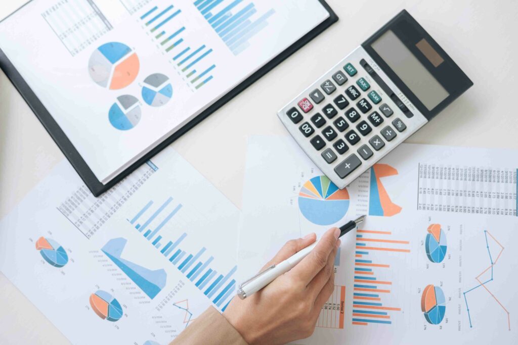 Image of a person reviewing financial documents