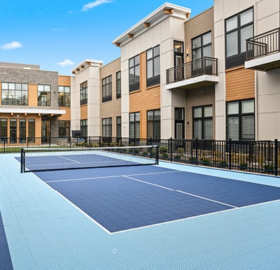 Outdoor pickleball court at Mayfield