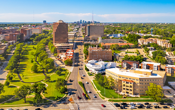 Aerial view of The Ashton on the Plaza in Kansas City, Missouri