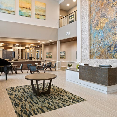Main entrance to Mayfield senior living community