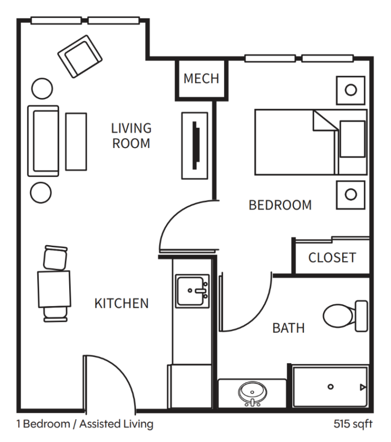 Summit Corners 1BR AL 515sqft