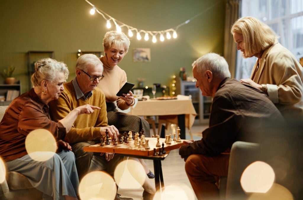 seniors socializing