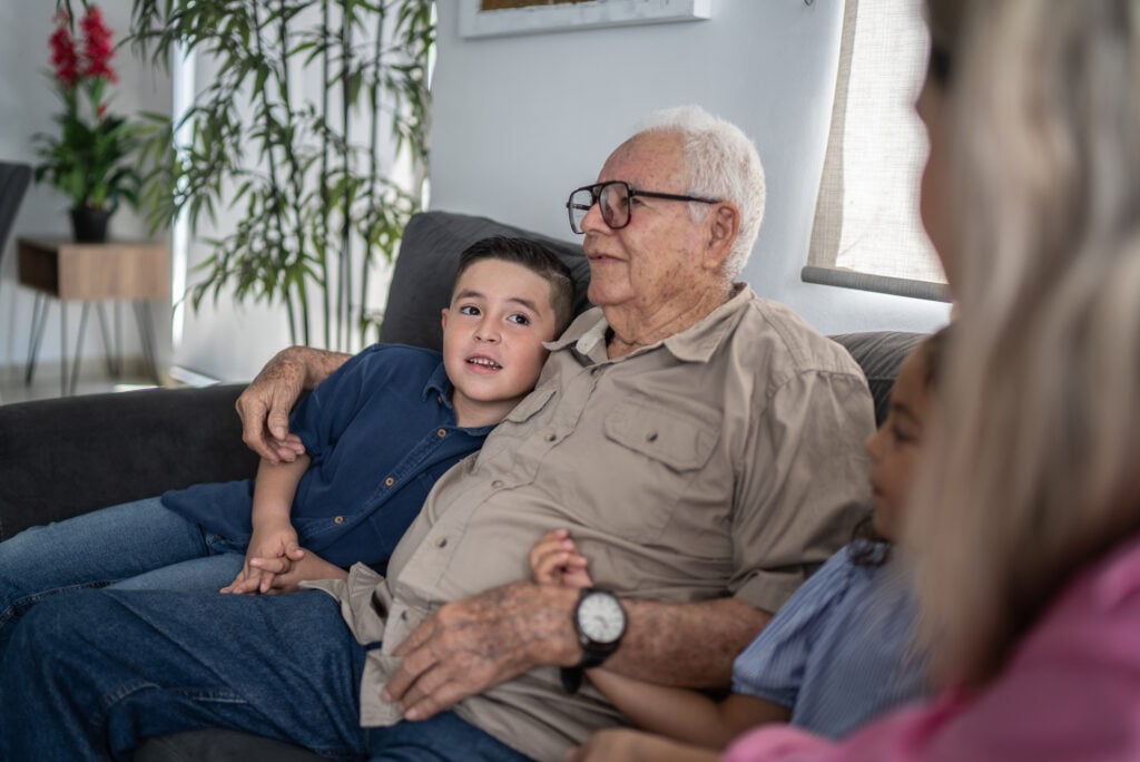 grandfather with grandson