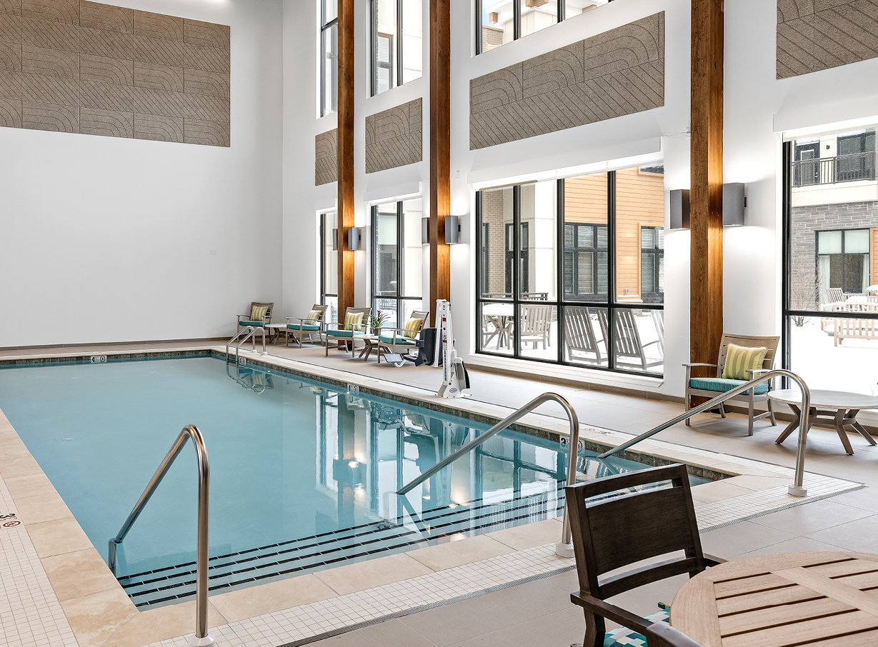The Ashton at Mayfield Heights has an expansive indoor swimming pool